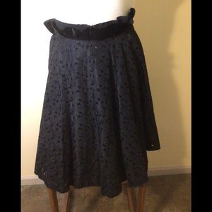 Vintage Smart Set Black Eyelet Circle Skirt